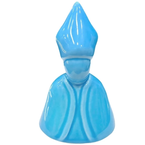 Busto San Gennaro azzurro classico in ceramica 12 cm