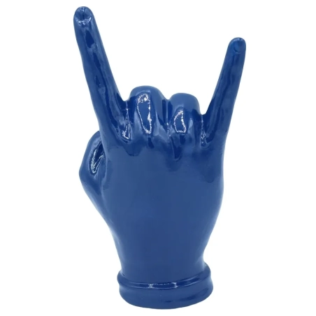 Corna mano blu in ceramica 16 cm