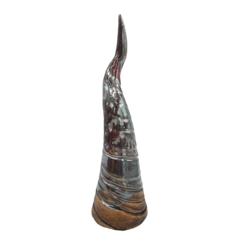 Corno in ceramica cromato stringato 12 cm