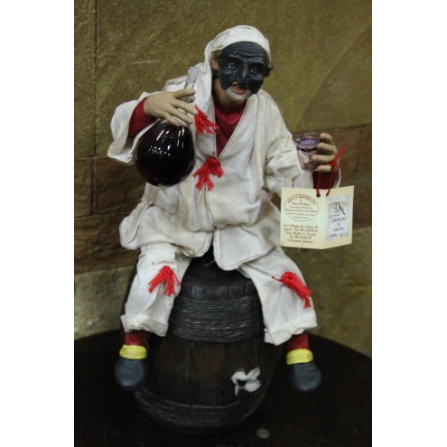 pulcinella in terracotta vestito stoffe presepe
