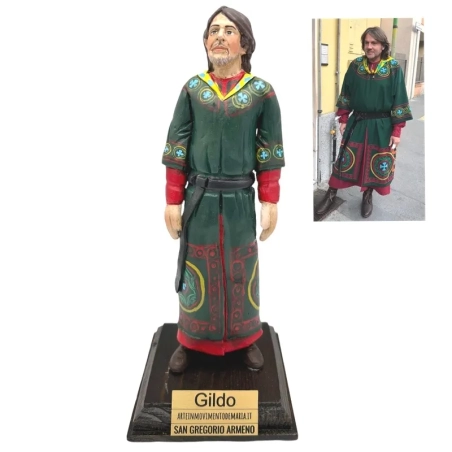 Statuina con il tuo volto da 20 cm su piedistallo e con etichetta