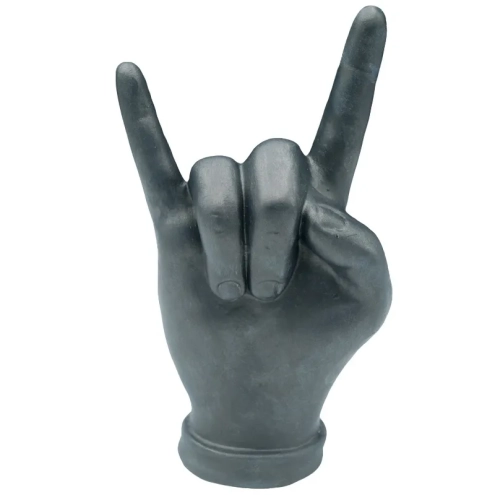 Corna mano grigio satinato in ceramica 16 cm