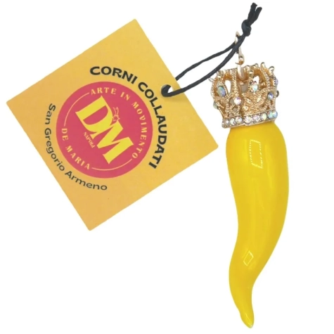 Corno luxury giallo ceramica in scatola regalo 7 cm 2