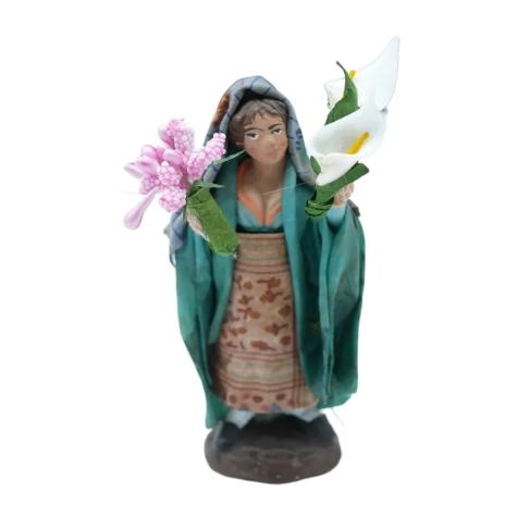 Fioraia vestita in stoffa 7 cm