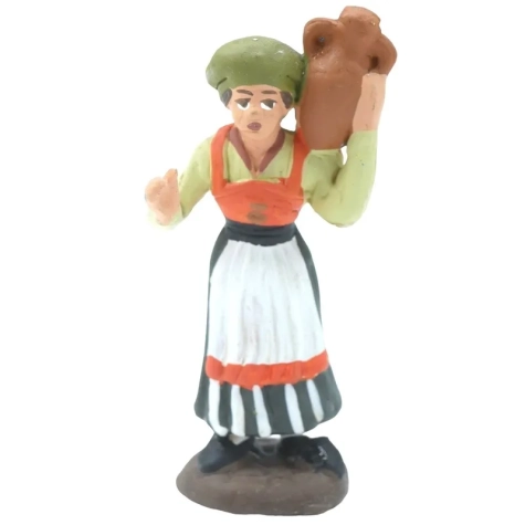 Donna che trasporta acqua in terracotta 7 cm 2