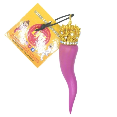 Corno luxury fucsia in ceramica 8 cm