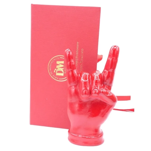 Corna mano rossa in ceramica 16 cm