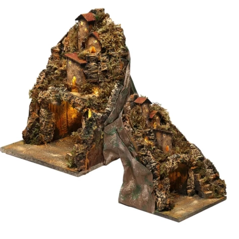 Presepe completo di luci 27 cm 2