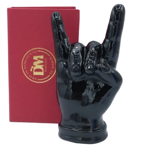 Corna mano nera in ceramica 12 cm 2