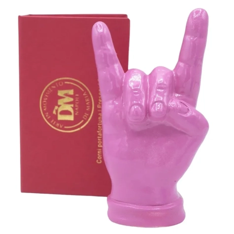 Corna mano fucsia in ceramica 12 cm 2