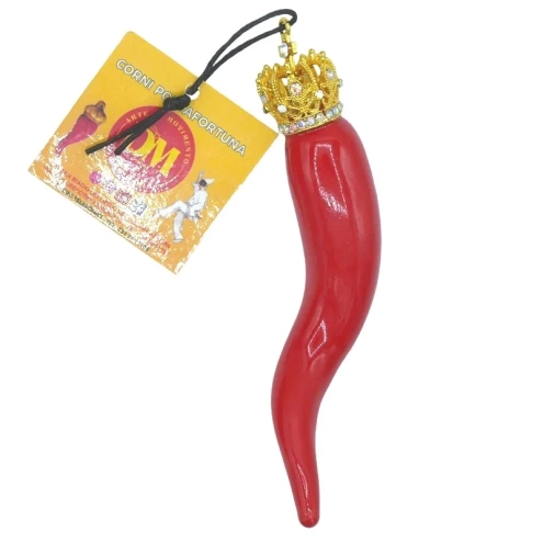 Corno luxury rosso in ceramica 8 cm