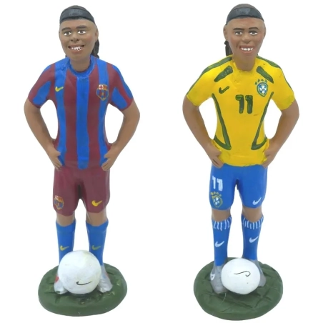 Statuetta Ronaldinho in terracotta 17 cm