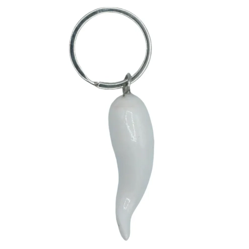Portachiavi con bianco in ceramica nero 6 cm