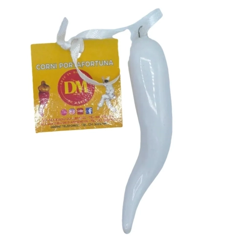 Corno azzurro in ceramica 9 cm con scatola regalo