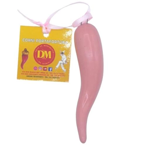 Corno bianco in ceramica 9 cm con scatola regalo