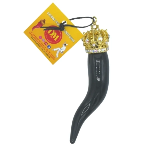 Corno luxury nero in ceramica 11 cm in scatola regalo 2