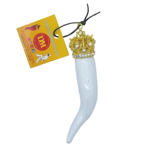 Corno luxury bianco in ceramica 11 cm in scatola regalo 2