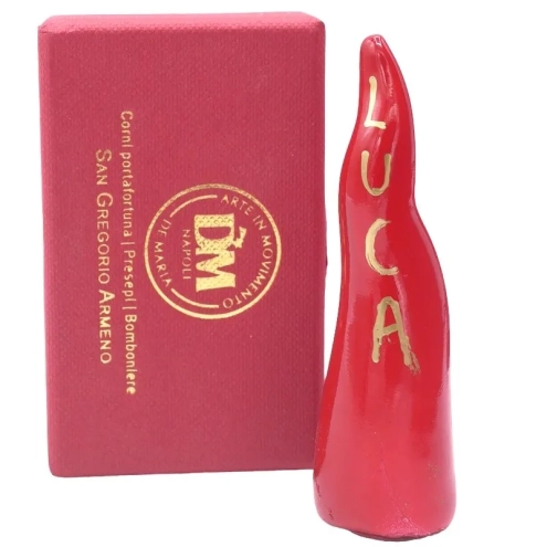 Corno imperiale 12 cm personalizzato col tuo nome in scatola regalo