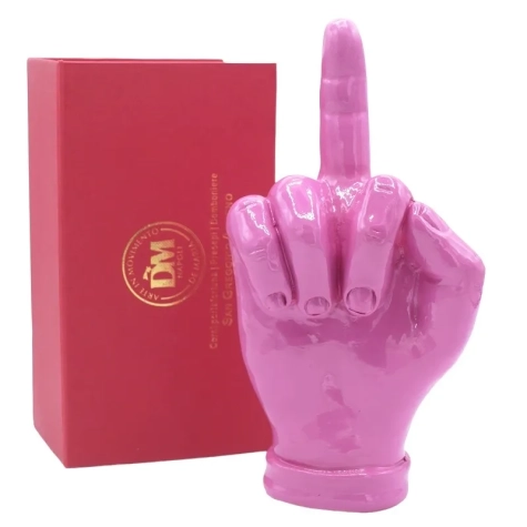 Mano dito medio fucsia in ceramica 18 cm 2