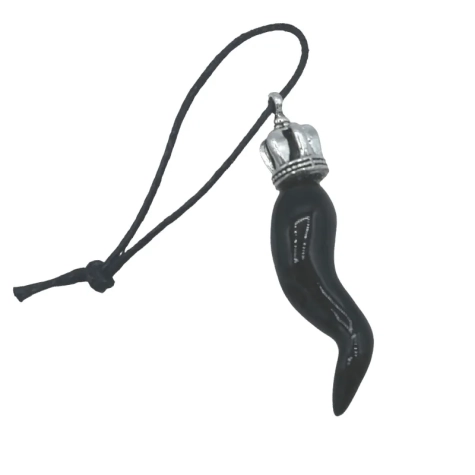 Corno Ciondolo nero in ceramica 4 cm 2