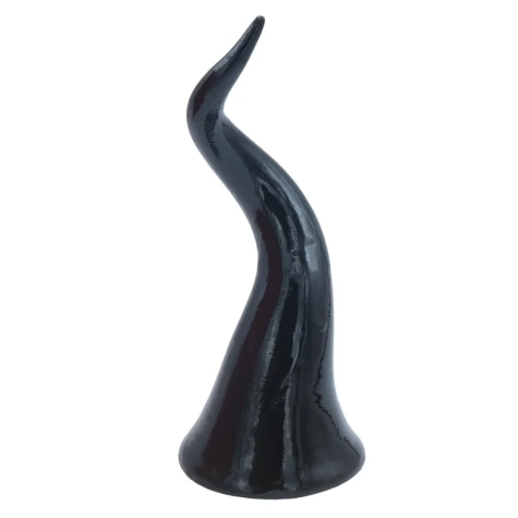 Corno in ceramica da tavolo nero 15 cm 2