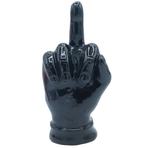 Mano dito medio nero in ceramica 12 cm