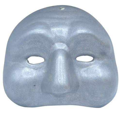 Maschera di Pulcinella argento in ceramica 12 cm
