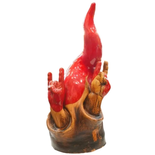 Corno con mano corna in ceramica 25 cm