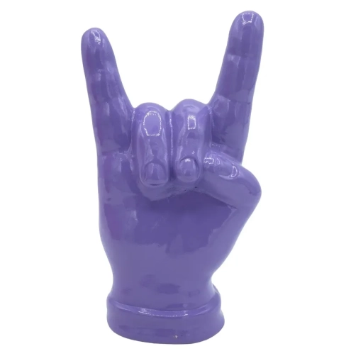 Corna mano viola in ceramica 12 cm
