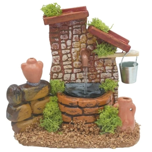 Fontana di campagna in sughero e terracotta 15 cm