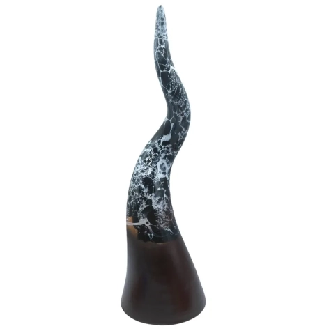 Corno in ceramica bianconero da tavolo 40 cm 2