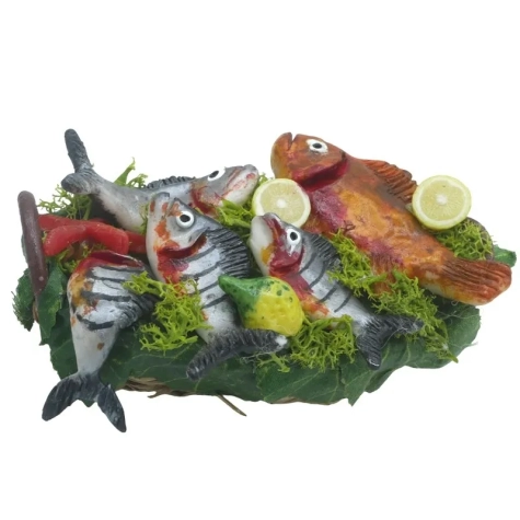 Cestino con pesce fresco in cera 10 cm 2