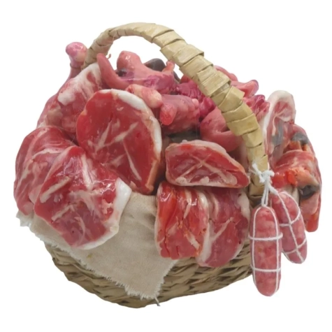 Cesto con carne in cera per pastori da 30 a 40 cm