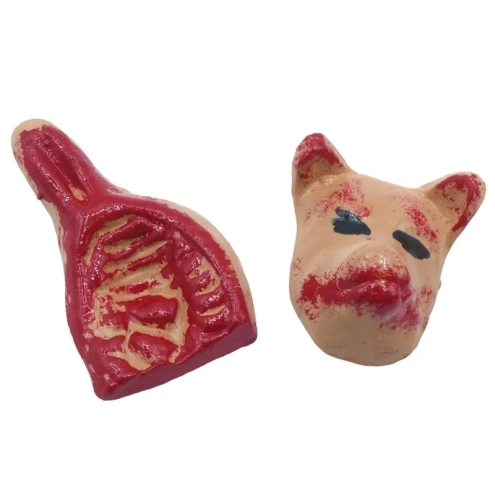 set da 2 pezzi di carne in terracotta per pastori da 10 a 15 cm