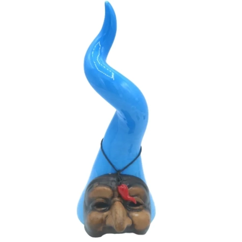 Corno Pulcinella turchese in ceramica 20 cm