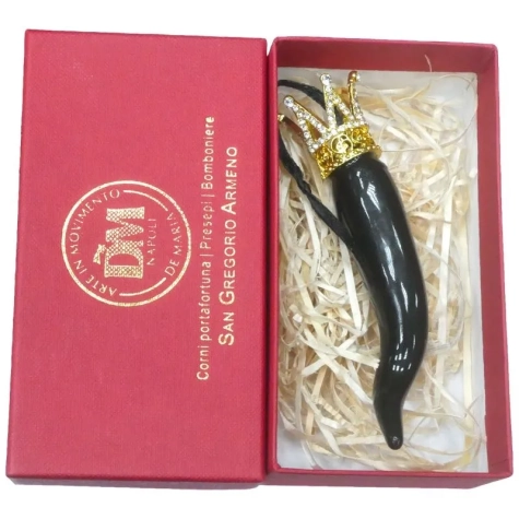 Corno Luxury reale in ceramica 10 cm in scatola regalo - VARI COLORI 2