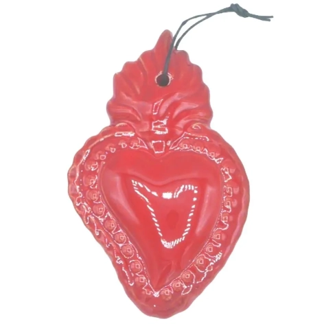 Cuore Sacro in ceramica 9 cm 2