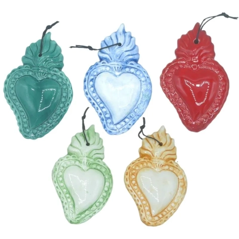 Cuore Sacro in ceramica 9 cm