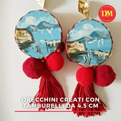 Tamburello con dipinto del Cuore Sacro 4.5 cm 2
