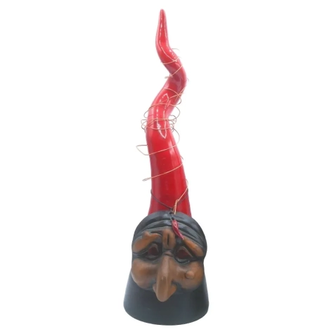 Corno pulcinella rosso opera in ceramica da tavolo da 20 a 40 cm