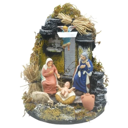 Tempio presepe con pastori da 10 cm -  VARI MODELLI