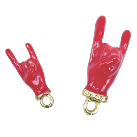 Gioiello Corna rossa Ciondolo in metallo 1.5 cm o 2.5 cm in scatola regalo 2