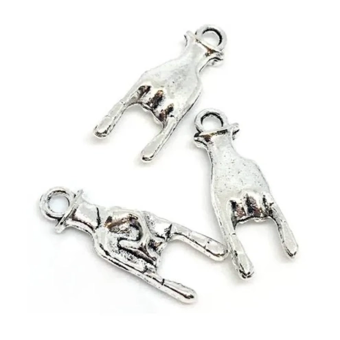 Gioiello Corna colore argento Ciondolo in metallo 1.5 cm