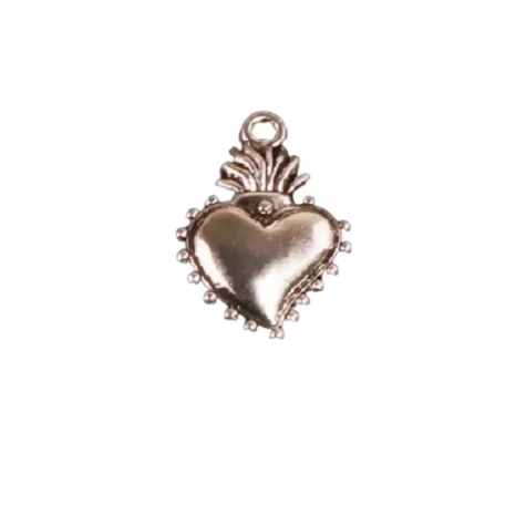 Gioiello Ciondolo Cuore sacro argento in metallo 1 cm