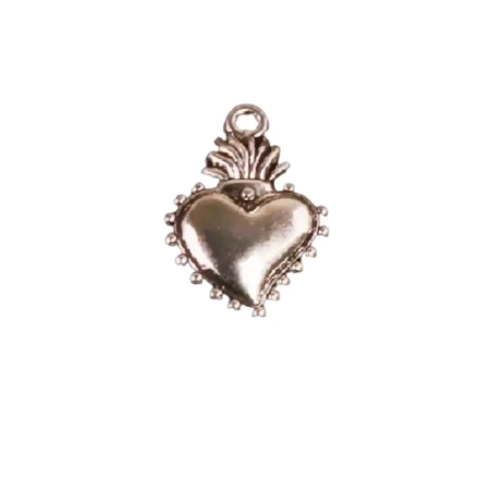 Gioiello Ciondolo Cuore sacro argento in metallo 1 cm