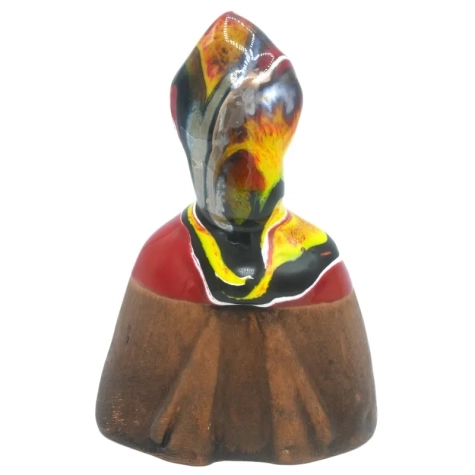 Busto San Gennaro rosso sfumato multicolore in terracotta 13 cm 2