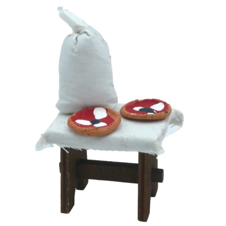 Banchetto del pizzaiolo per pastori da 7 cm