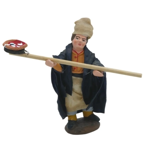Pizzaiolo vestito in stoffa 10 cm