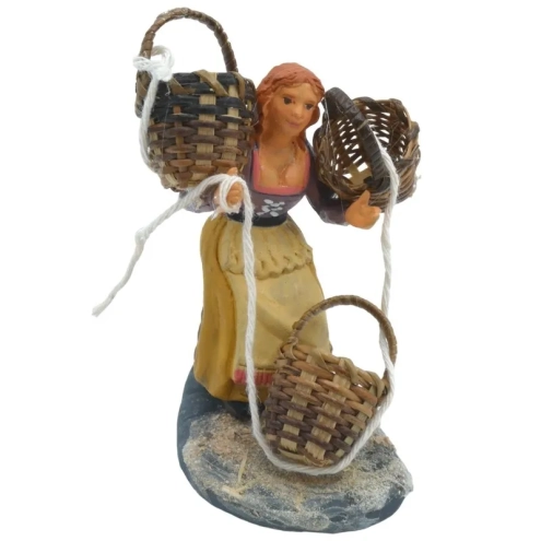 Venditrice di cestini in terracotta 10 cm
