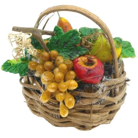 Cesto con frutta in cera per pastori da 20 a 30 cm